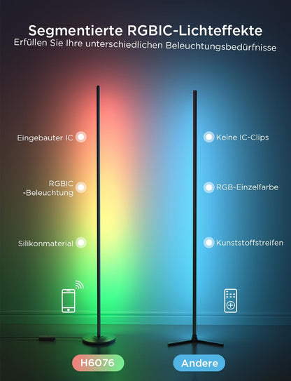 Govee RGBIC - WiFi Stehlampe - Alexa, Google, etc.