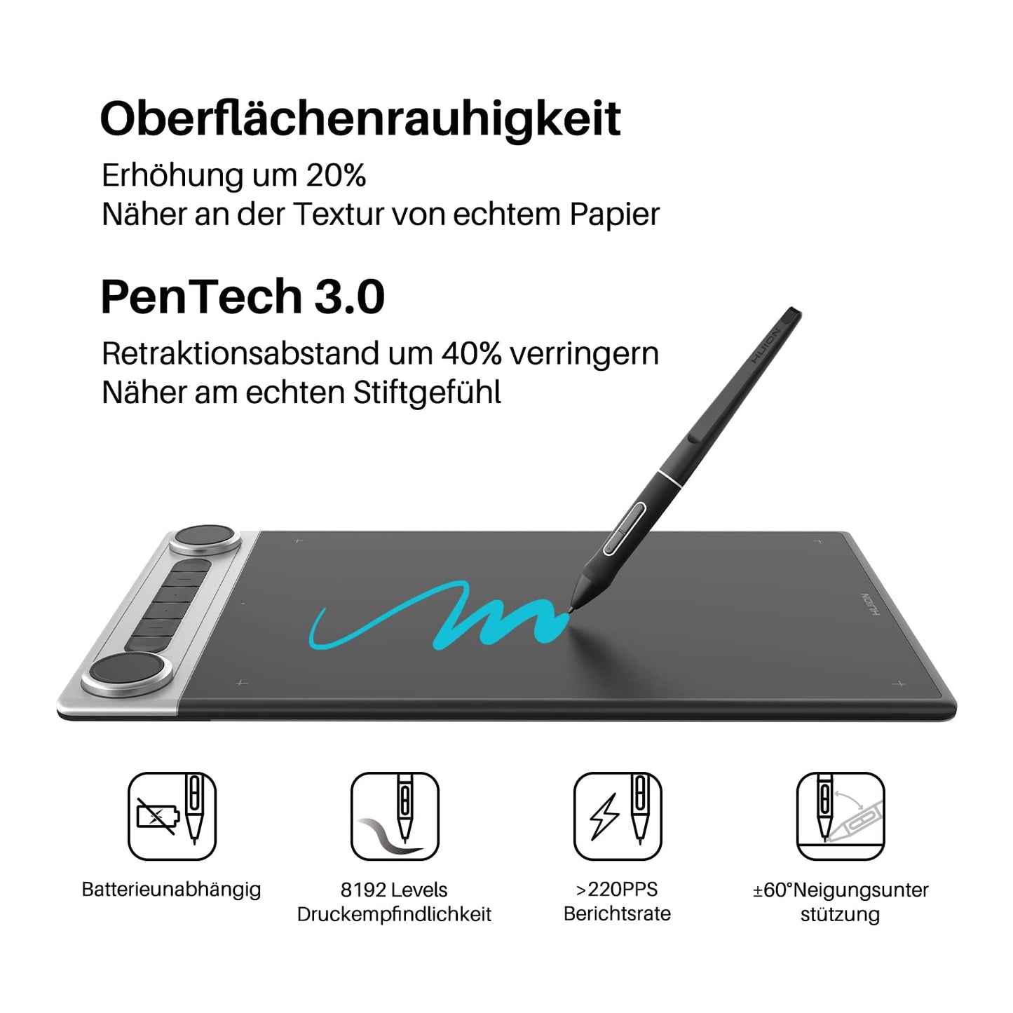 HUION Note X10 Zeichentablett - kabelloses Bluetooth-Notizbuch für Notizen, Digitale Kunst und Meetings