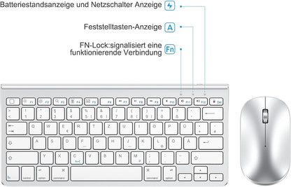 OMOTON Bluetooth - Tastatur, Maus & Ständer Set für alle iPads & Tablets