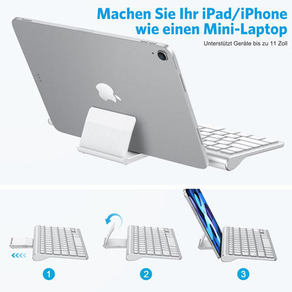 OMOTON Bluetooth - Tastatur, Maus & Ständer Set für alle iPads & Tablets