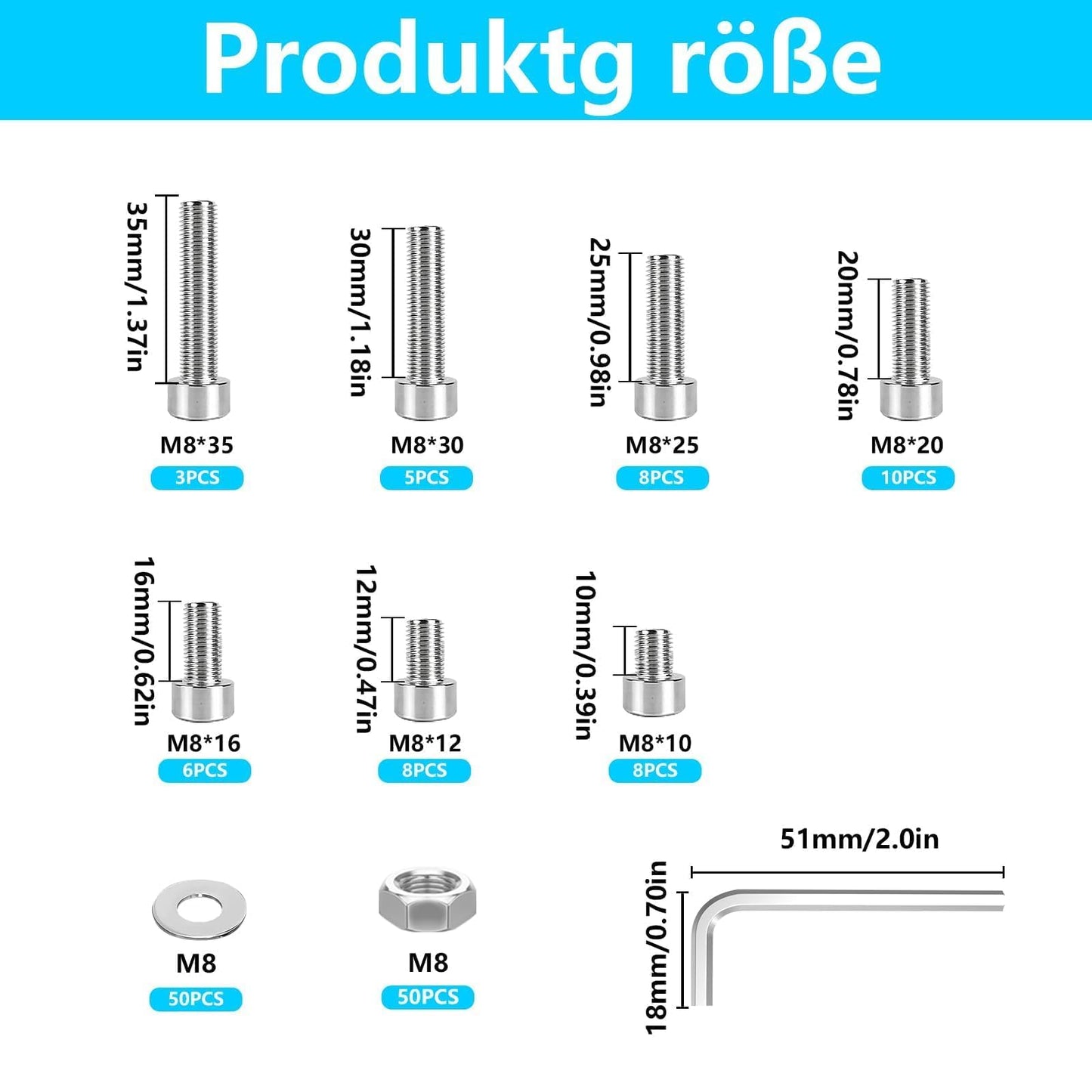 M3-M8 kreutzschlitz schrauben set
