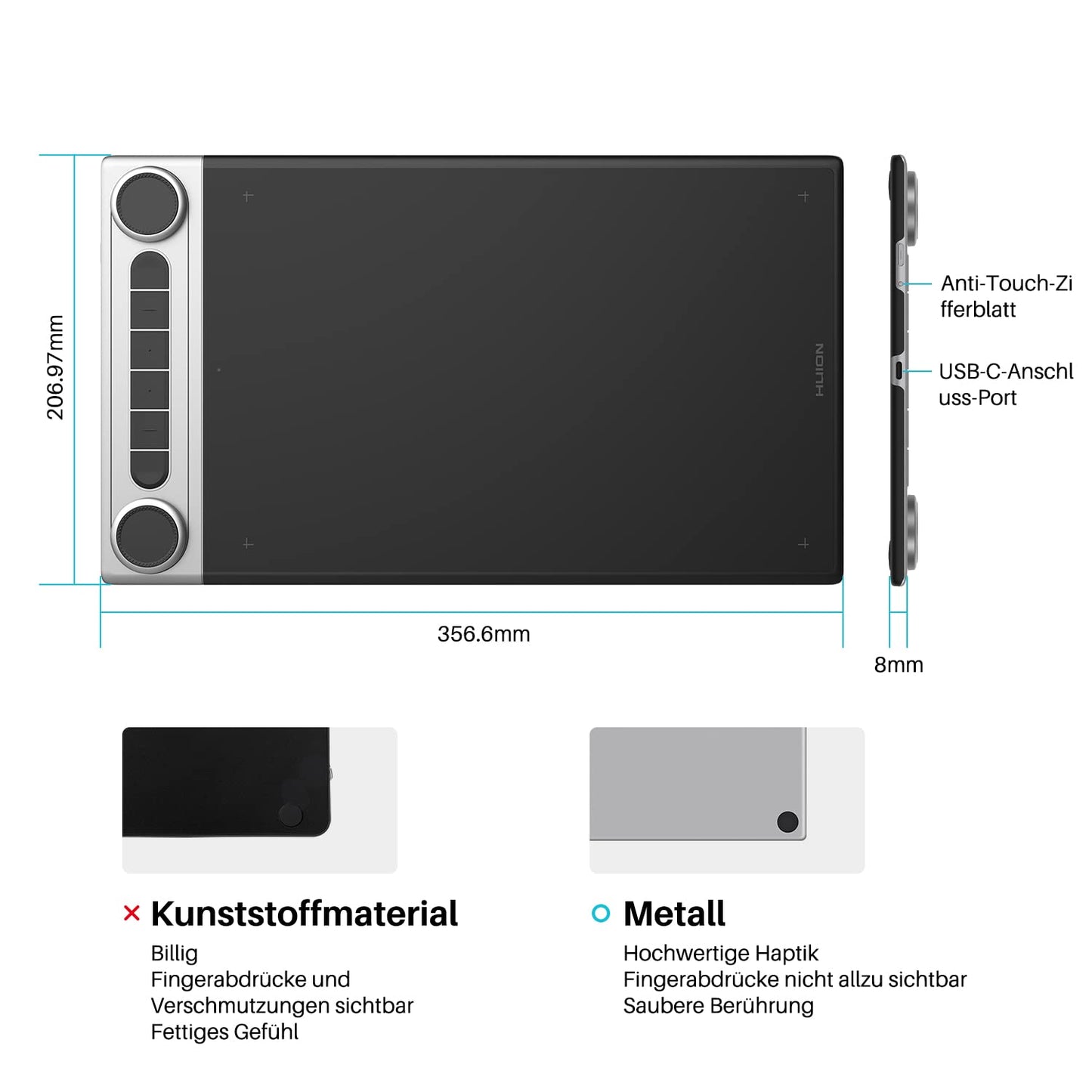 HUION Note X10 Zeichentablett - kabelloses Bluetooth-Notizbuch für Notizen, Digitale Kunst und Meetings