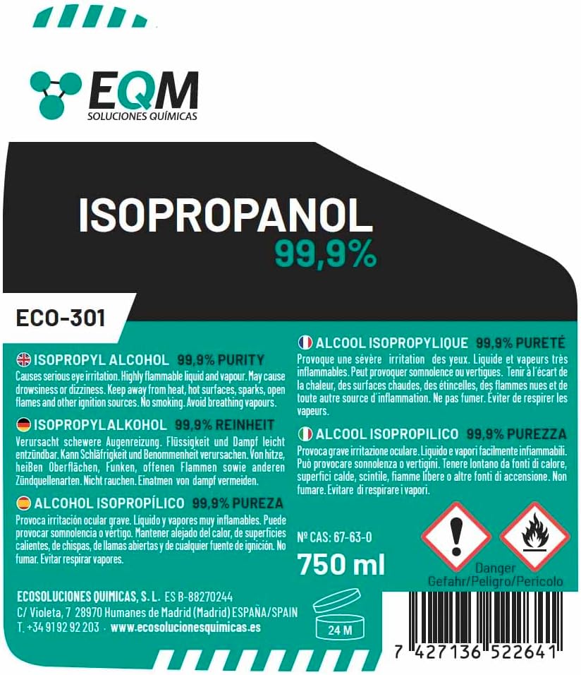 EQM - ECO-301 - Isopropylalkohol/Isopropanol 99.9% 1L