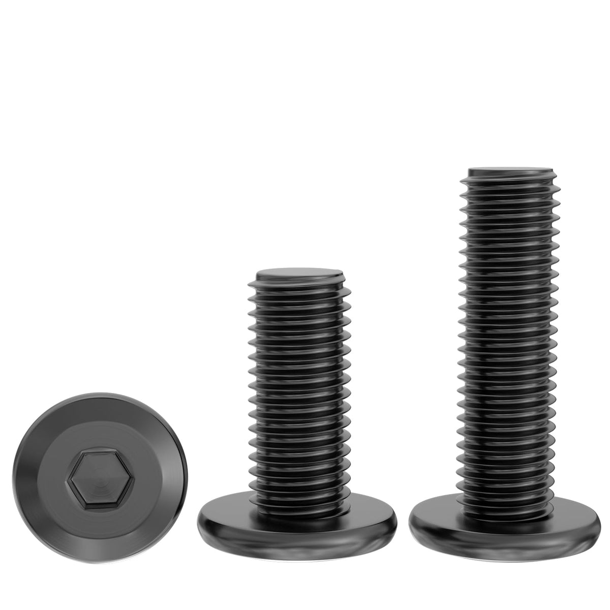 30 Stück Flachkopfschrauben M4 x 40 mm, Schwarz Schrauben A2 V2A