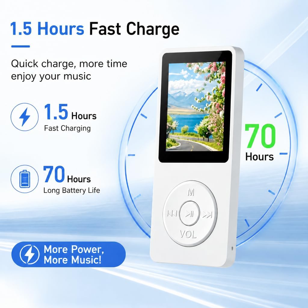 32GB MP3 Player - Bluetooth 5.3 mit 1.8" TFT Farbbildschirm