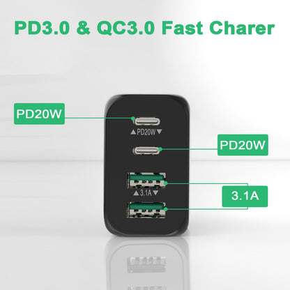 40W USB C Schnellladegerät - 2er-Pack - 4 Port