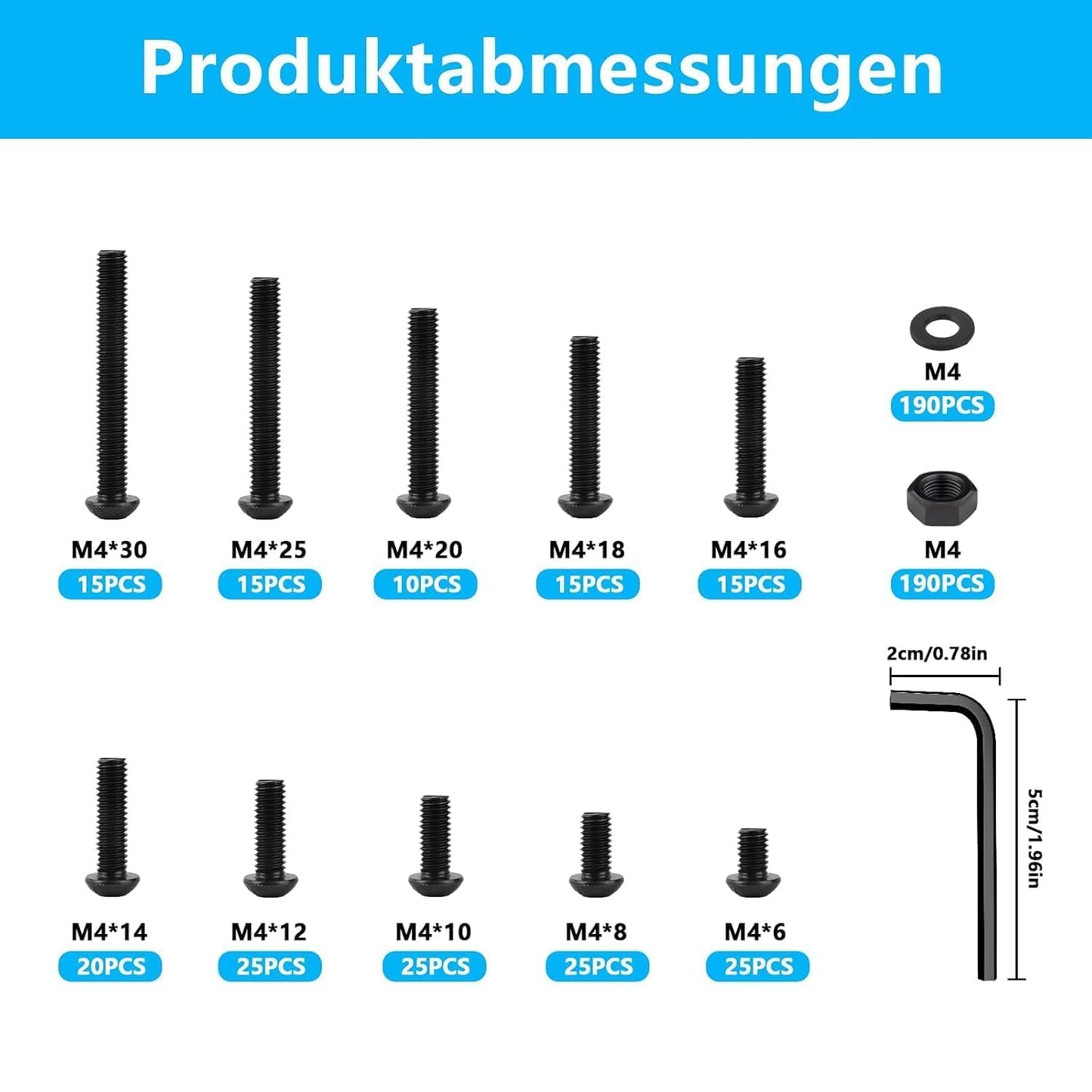 M3-M8 kreutzschlitz schrauben set