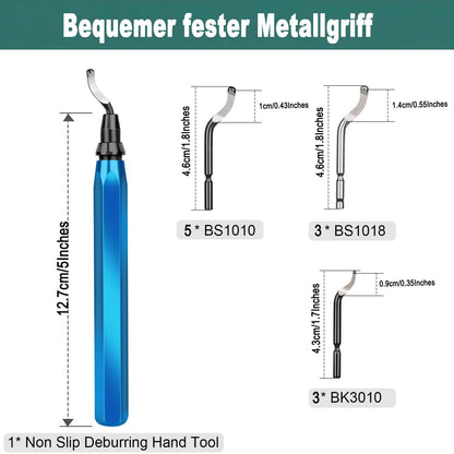 3D-Druck-Entgratifert-Satz Entgrater Werkzeug mit 11 Unterschiedlichen Klingen 5-Feilen-Set und Seitenschneider Metal Handle Hand Deburring Tools files