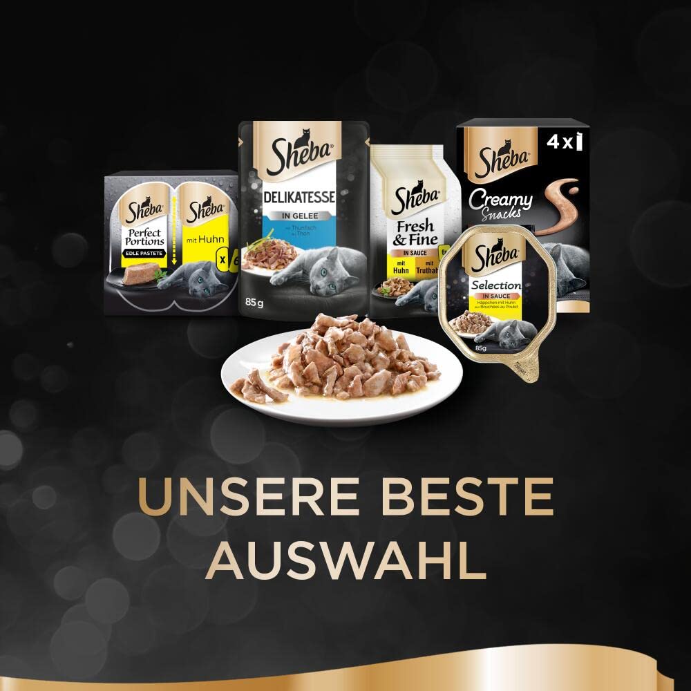 SHEBA Adult Katzenfutter nass - 32x85g Schalen - Geflügel in Sauce - Großpackung
