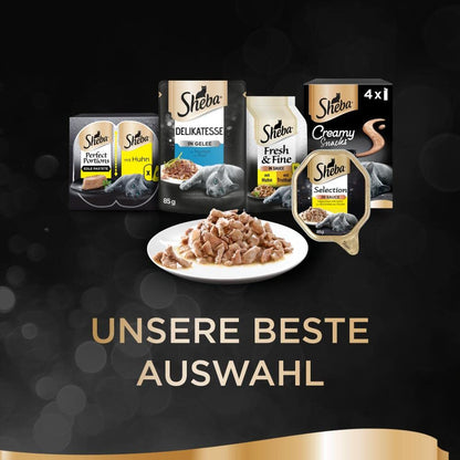 SHEBA Adult Katzenfutter nass - 32x85g Schalen - Geflügel in Sauce - Großpackung