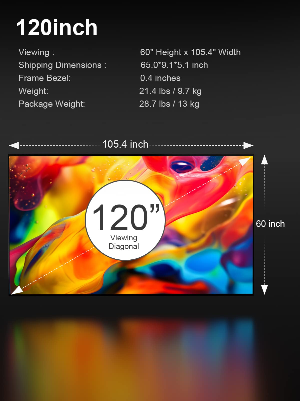 AWOL VISION - 150 Inch Fixierte Projektor Leinwand