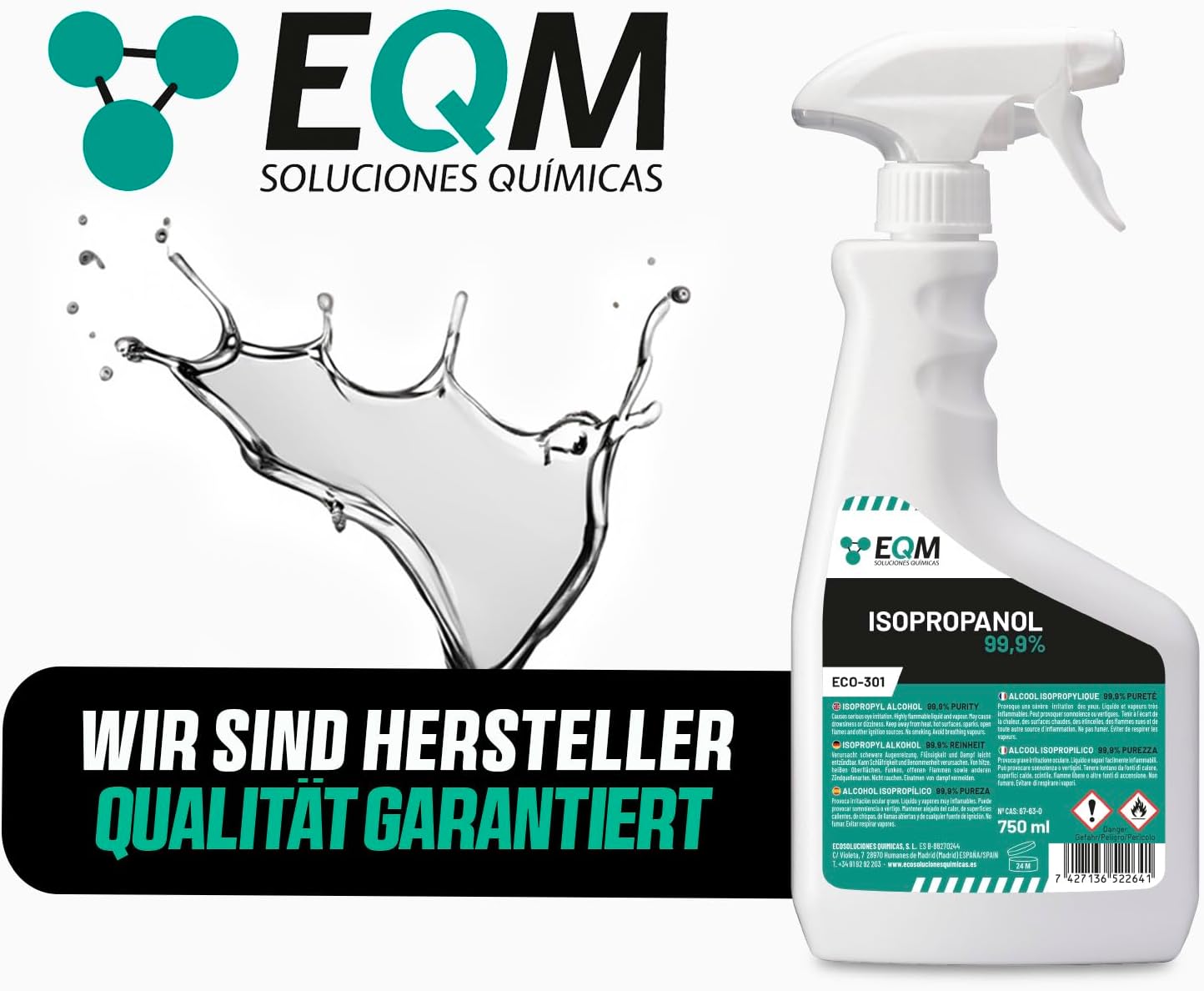 EQM - ECO-301 - Isopropylalkohol/Isopropanol 99.9% 1L