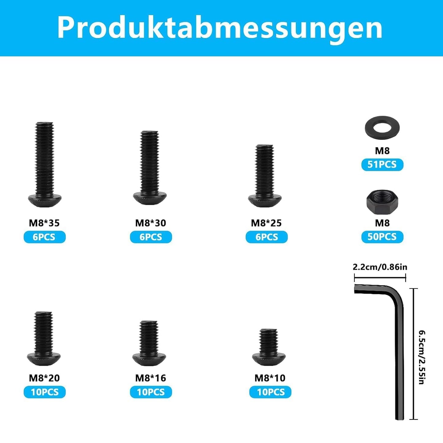 M3-M8 kreutzschlitz schrauben set