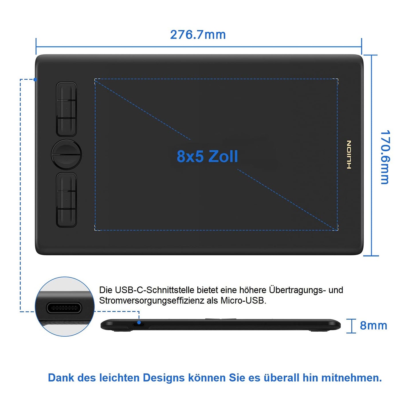 HUION Note X10 Zeichentablett - kabelloses Bluetooth-Notizbuch für Notizen, Digitale Kunst und Meetings