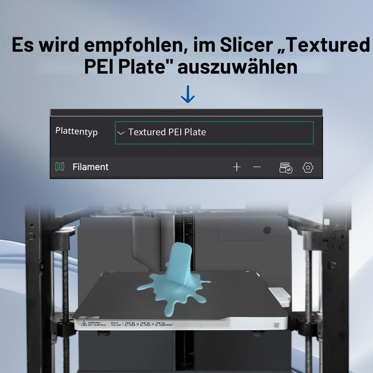 IdeaFormer Doppelseitig Schwarz Texturiert PEI Federstahl-Druckplatte alle Größen
