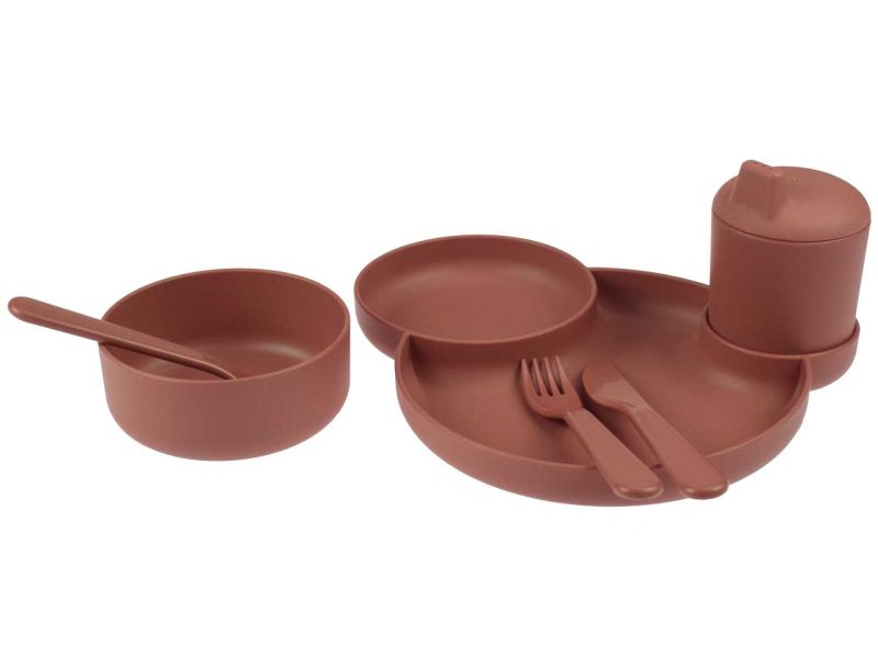 dantoy tiny BIOplastic Essgeschirr, rot, 7-tlg. Geschenk-Set