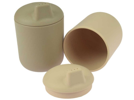 dantoy tiny BIOplastic Schnabeltassen, mocca- und sandfarben, 2er-Set