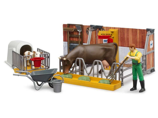BRUDER bworld Kuh- und Kälberstall