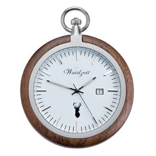 Waidzeit TW01 Modell Taschenuhr Walnuss mit Quarzwerk