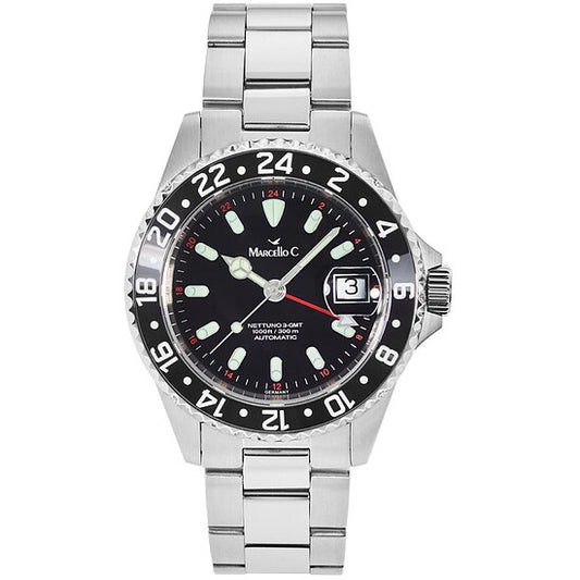 Marcello C. Nettuno III Keramik Modell 2028.4 GMT schwarz