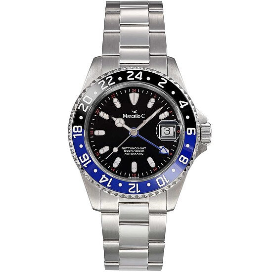 Marcello C. Nettuno III Keramik Modell 2028.4 GMT schwarz/blau