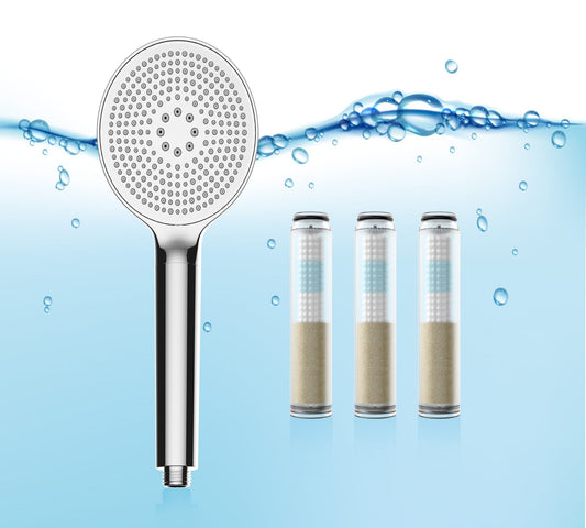 HOROW HS01 Rainpure Duschkopf mit Filter – 3 Strahlarten, 3 Kartuschen