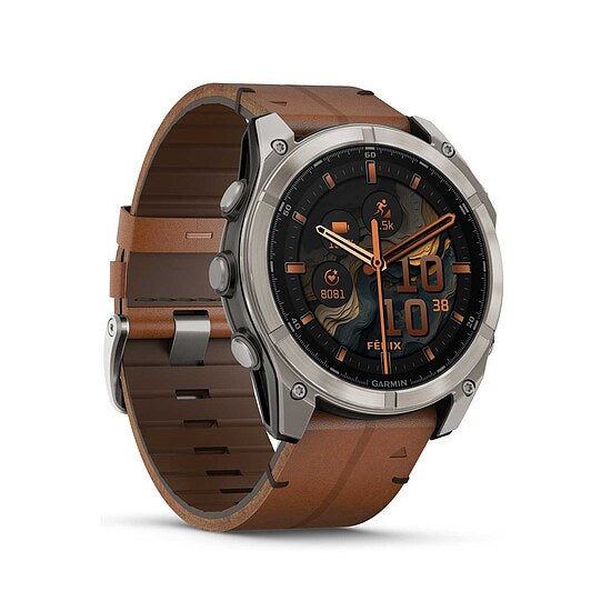 Garmin fenix® 8 AMOLED Saphir mit Lederarmband Ref. 010-02905-40 - Multisport GPS Smartwatch