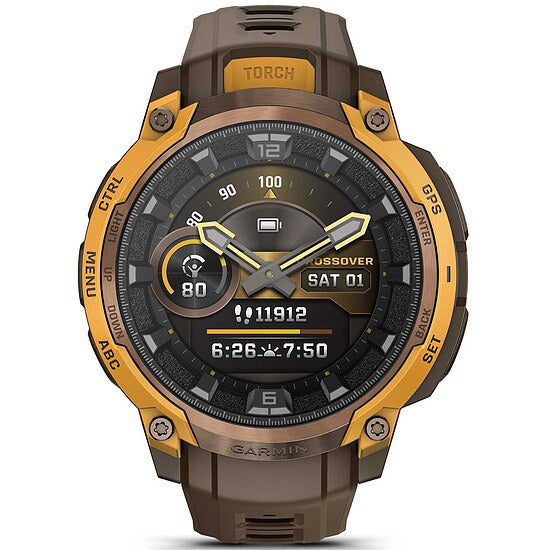 Garmin Instinct Crossover Amoled mit Silikonarmband Ref. 010-03398-01 - Outdoor GPS Smartwatch