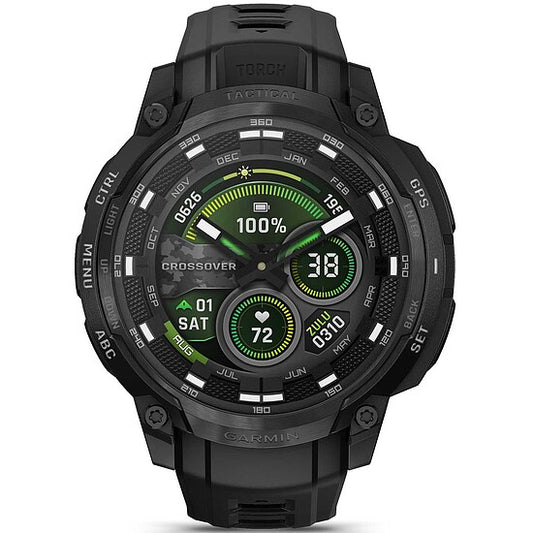 Garmin Instinct Crossover Amoled Tactical mit Silikonarmband Ref. 010-03398-02 - Outdoor GPS Smartwatch