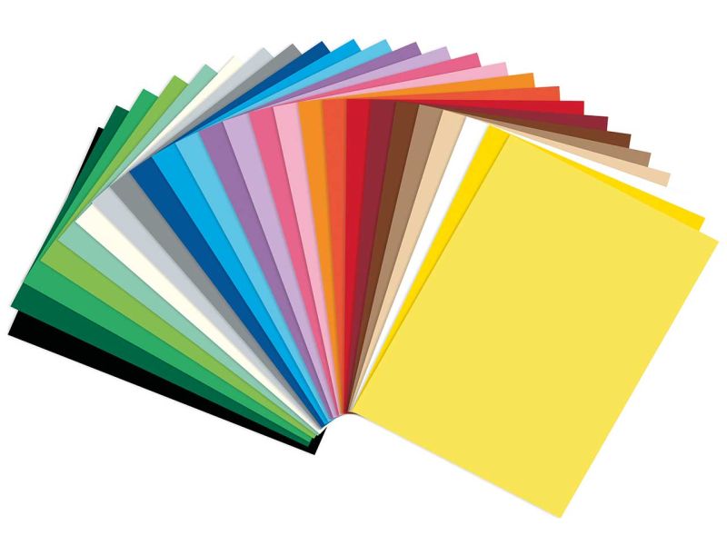 Folia Tonpapier DIN A4, 100 Blatt, 130 g/m², 25 Farben, sortiert