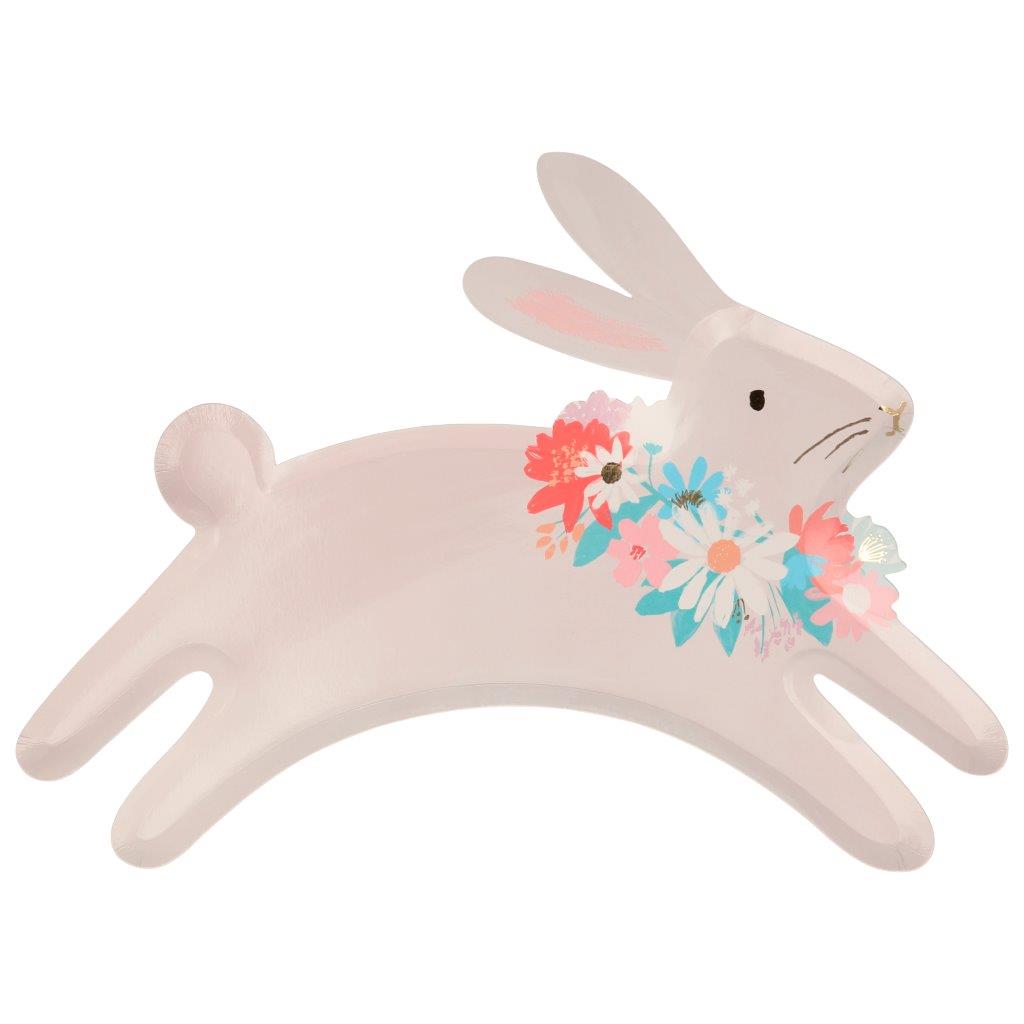 Hase mit Blumen Pappteller