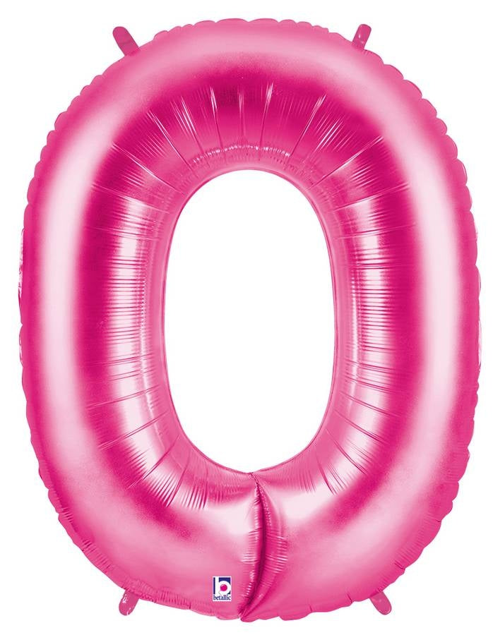 Zahlenballon pink 0 (102 cm)