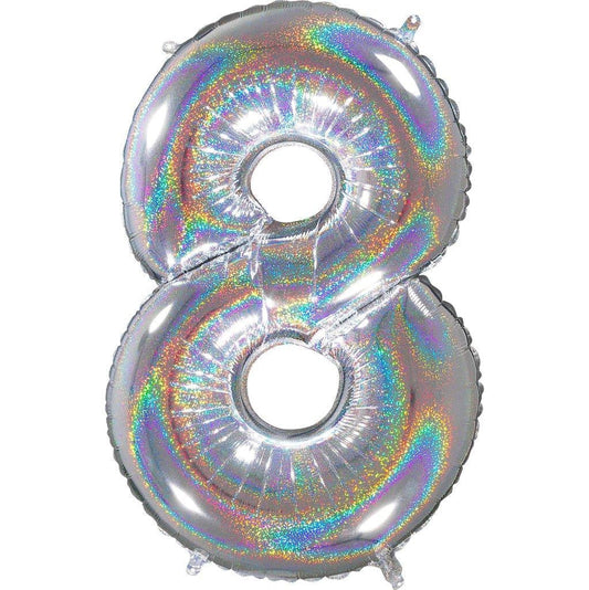 Zahlenballon Hologramm 8 (66 cm)