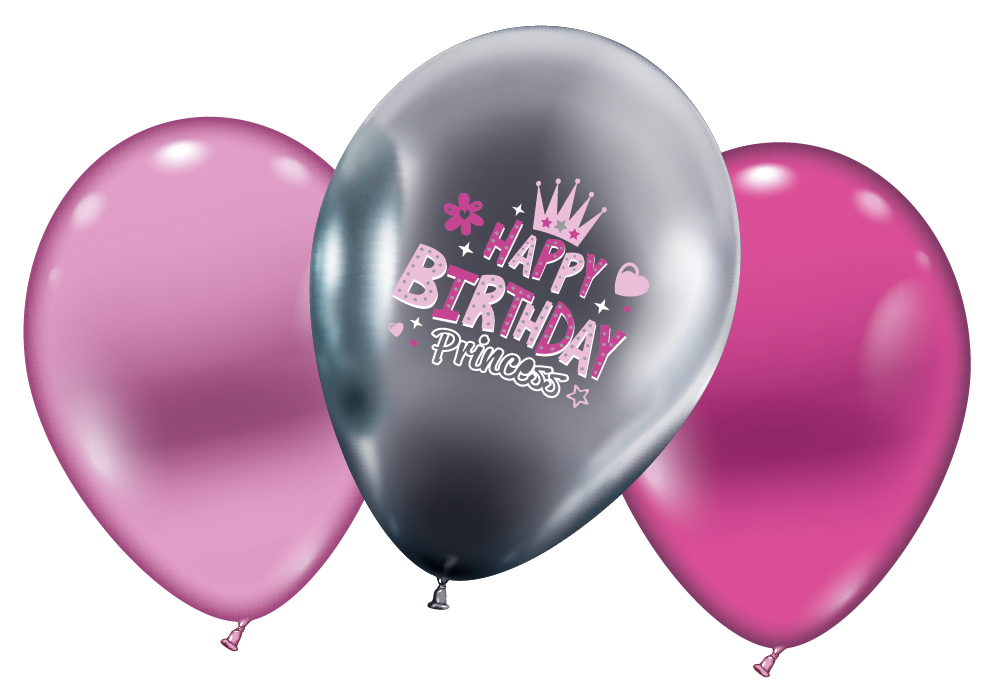 Prinzessinnen Ballons (pink/silber) Karaloon