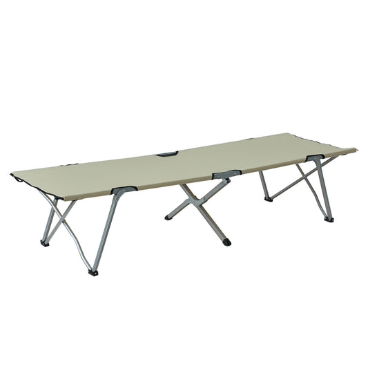Outsunny Feldbett Campingbett Liege Klappbett mit Tasche Beige   Aosom