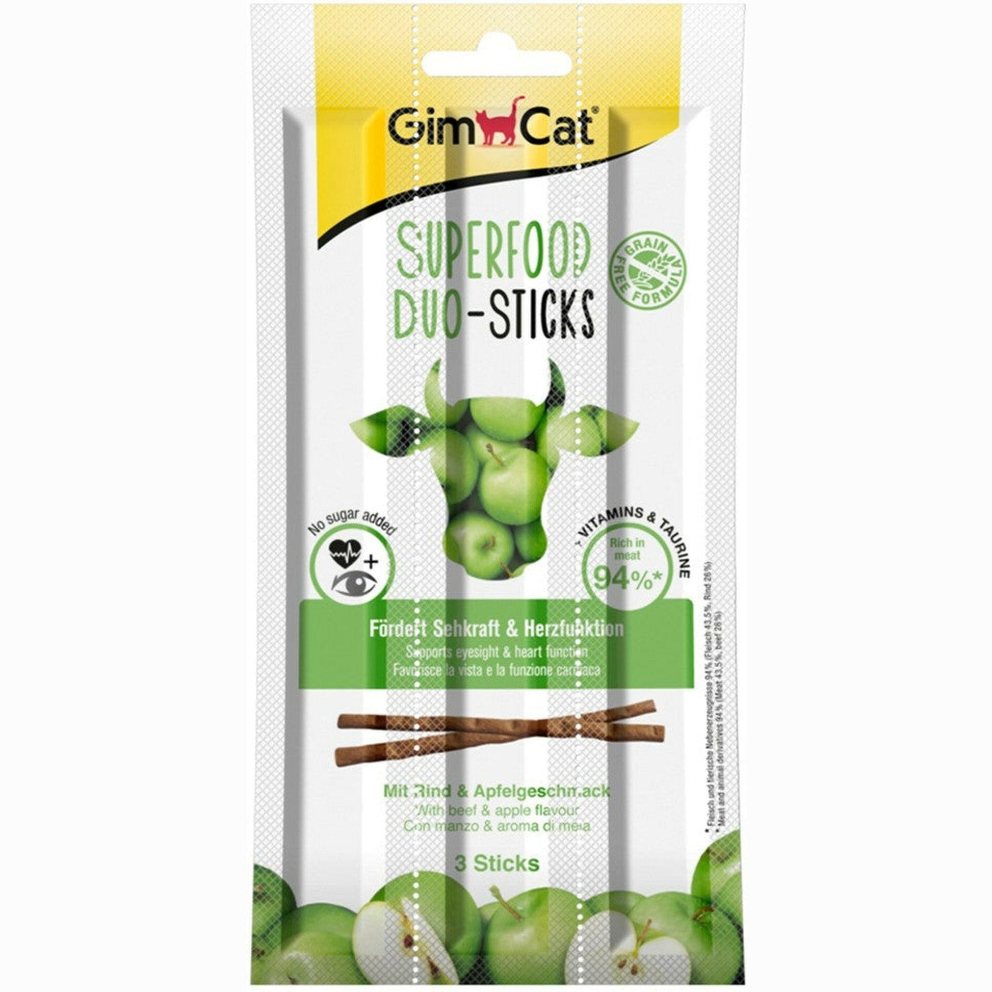 GimCat Superfood Duo-Sticks Rind & Apfel 24 x 3 Stück