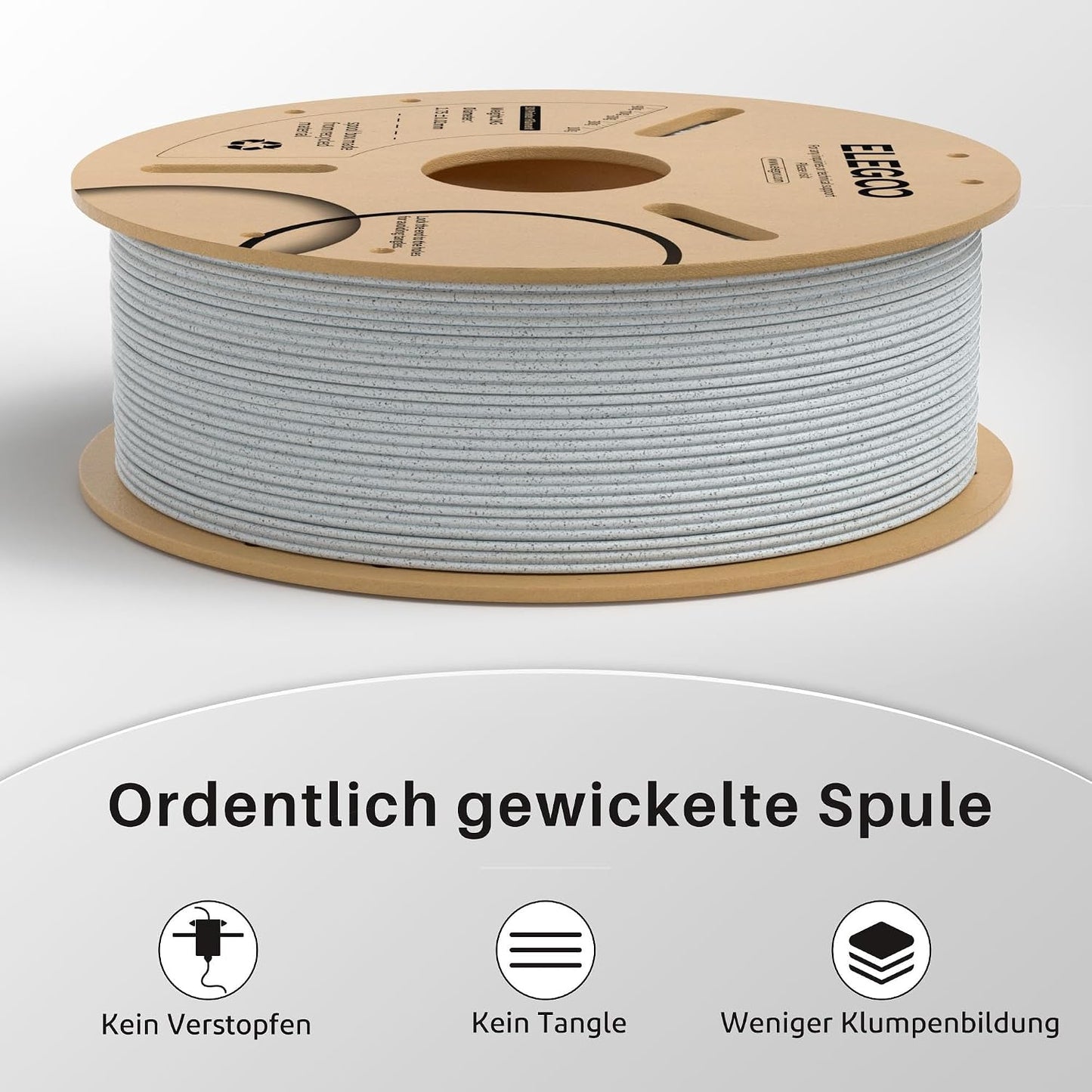 ELEGOO PLA Filament 1.75mm Schwarz 1KG