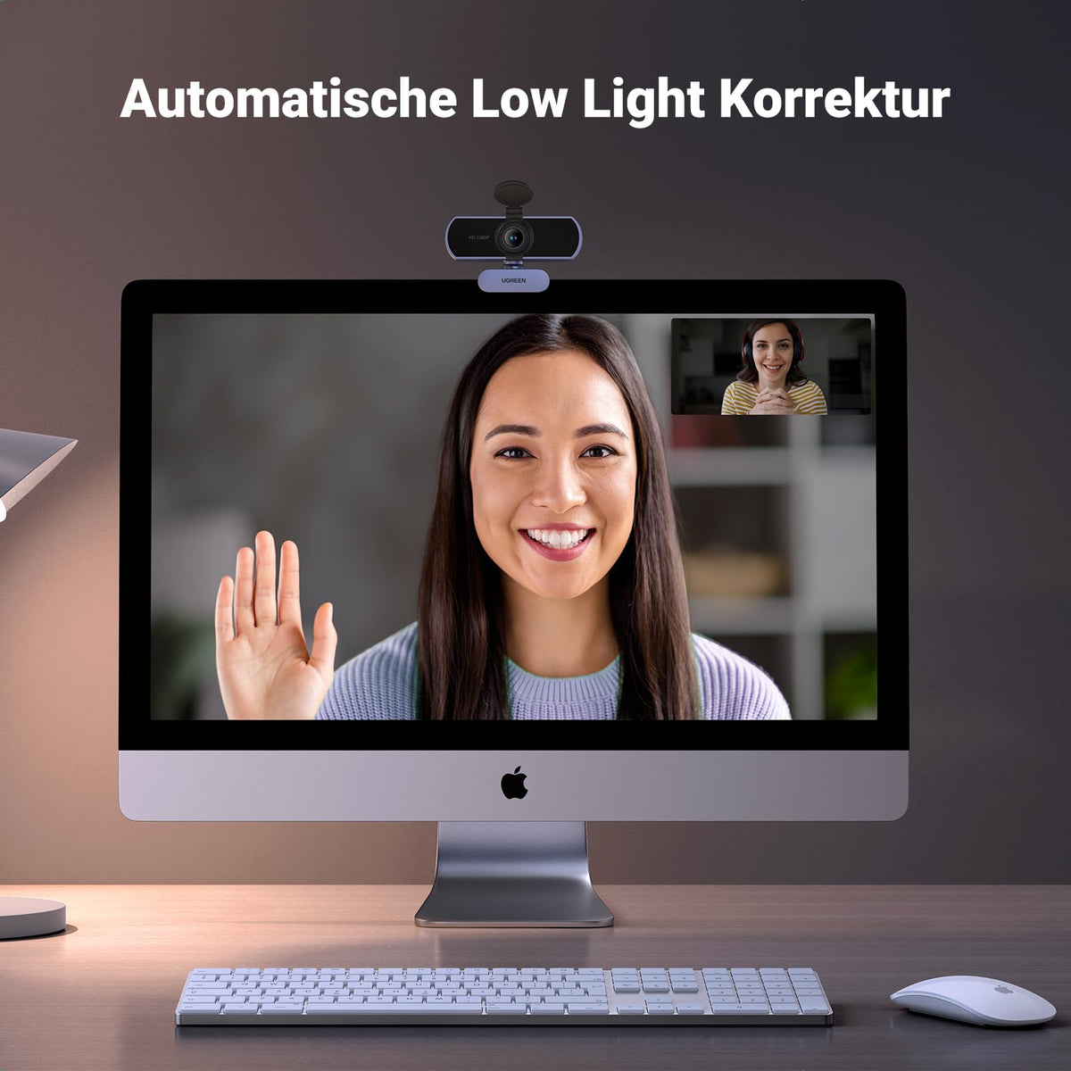 UGREEN FineCam Lite 1080P, Dual-Mikrofon, Fixfokus, mit Privacy Cover