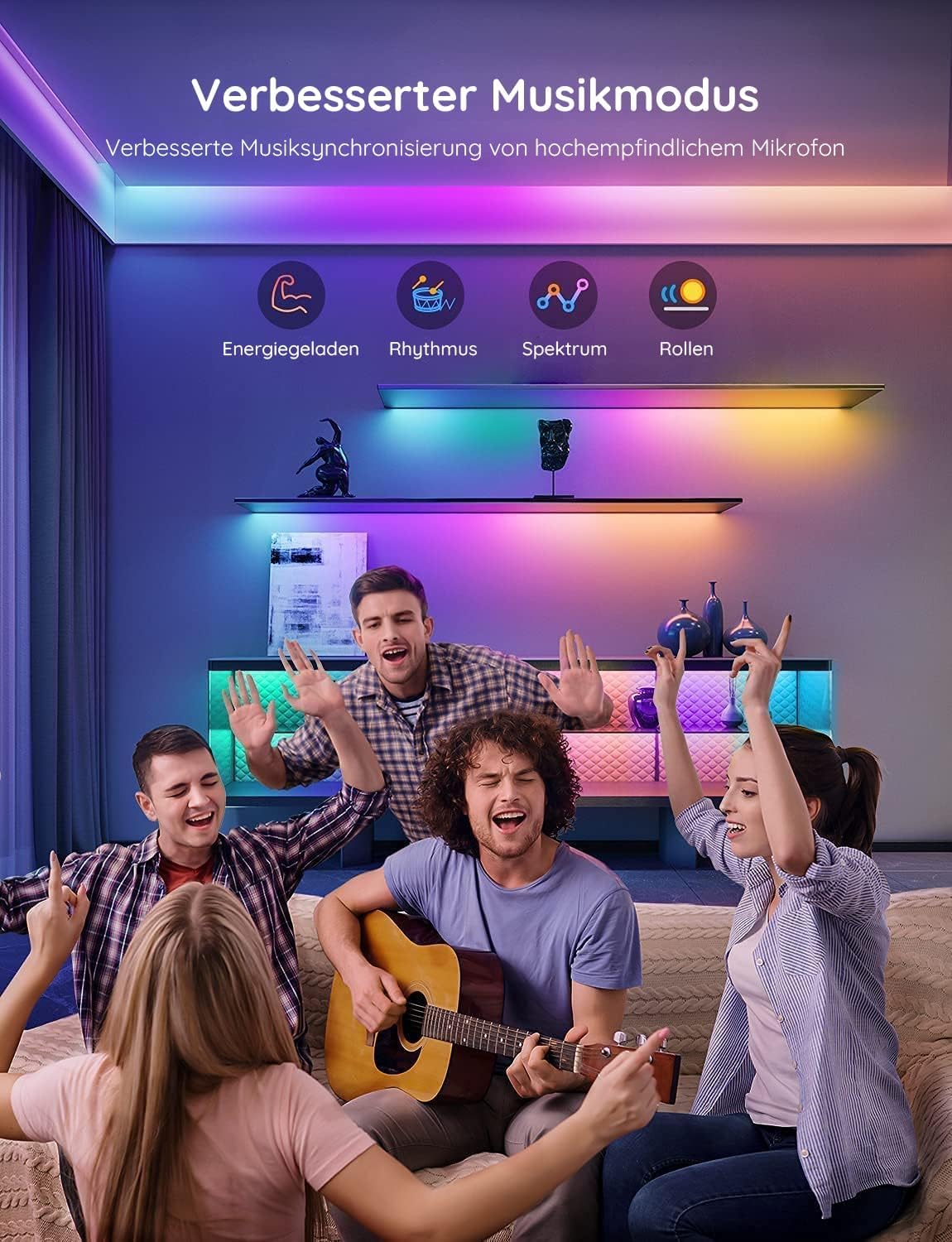 Govee RGBIC Pro 5m, Smart LED Strip mit Alexa & Google Assistant