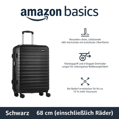 Amazon Basics Hartschalen Kofferset - 3-teiliges Set (55, 68, 78 cm)