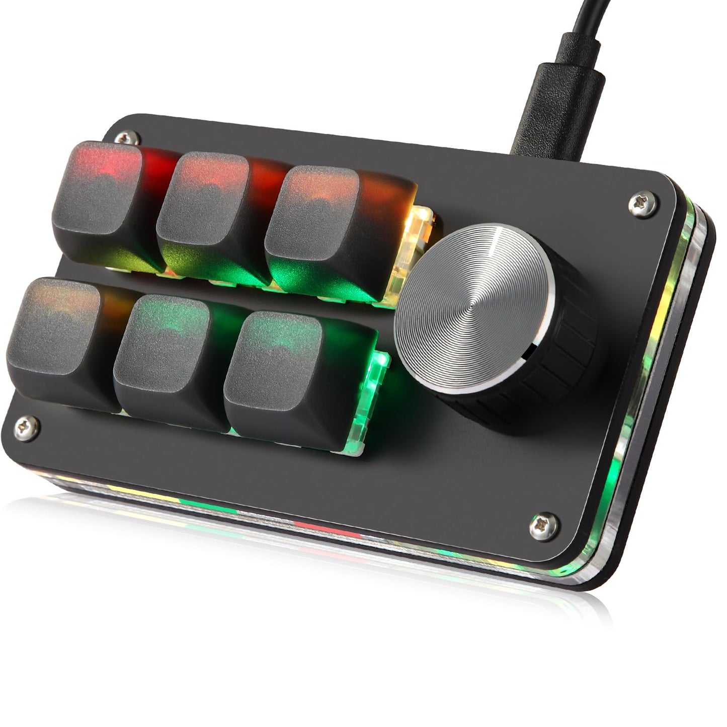 Koolertron 4 Tasten Programmierbare Tastatur Tragbar Mini mit Drehknopf