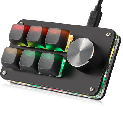 Koolertron 4 Tasten Programmierbare Tastatur Tragbar Mini mit Drehknopf
