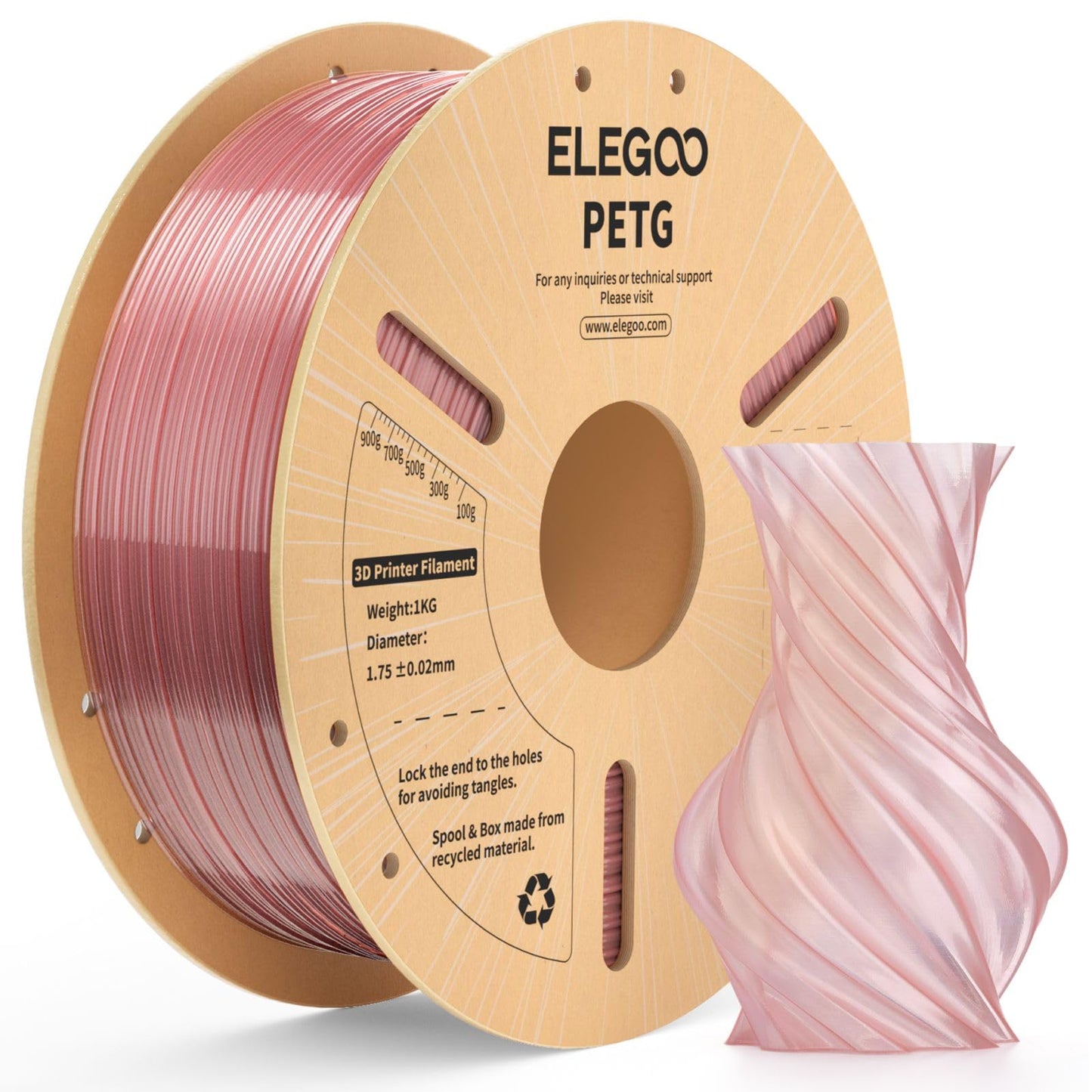 ELEGOO PETG Filament 1,75 mm Grau 1 KG