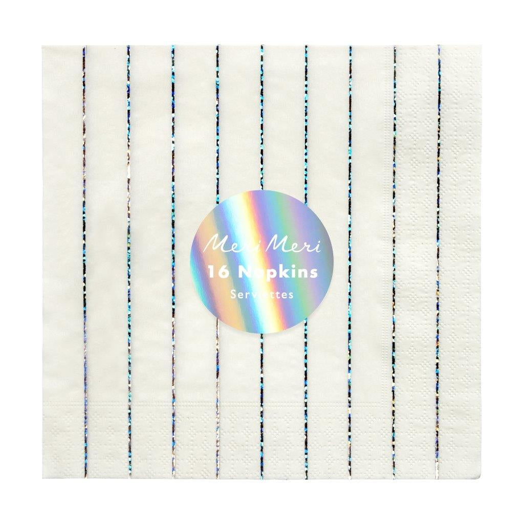 Classic Servietten groß Hologramm Silber