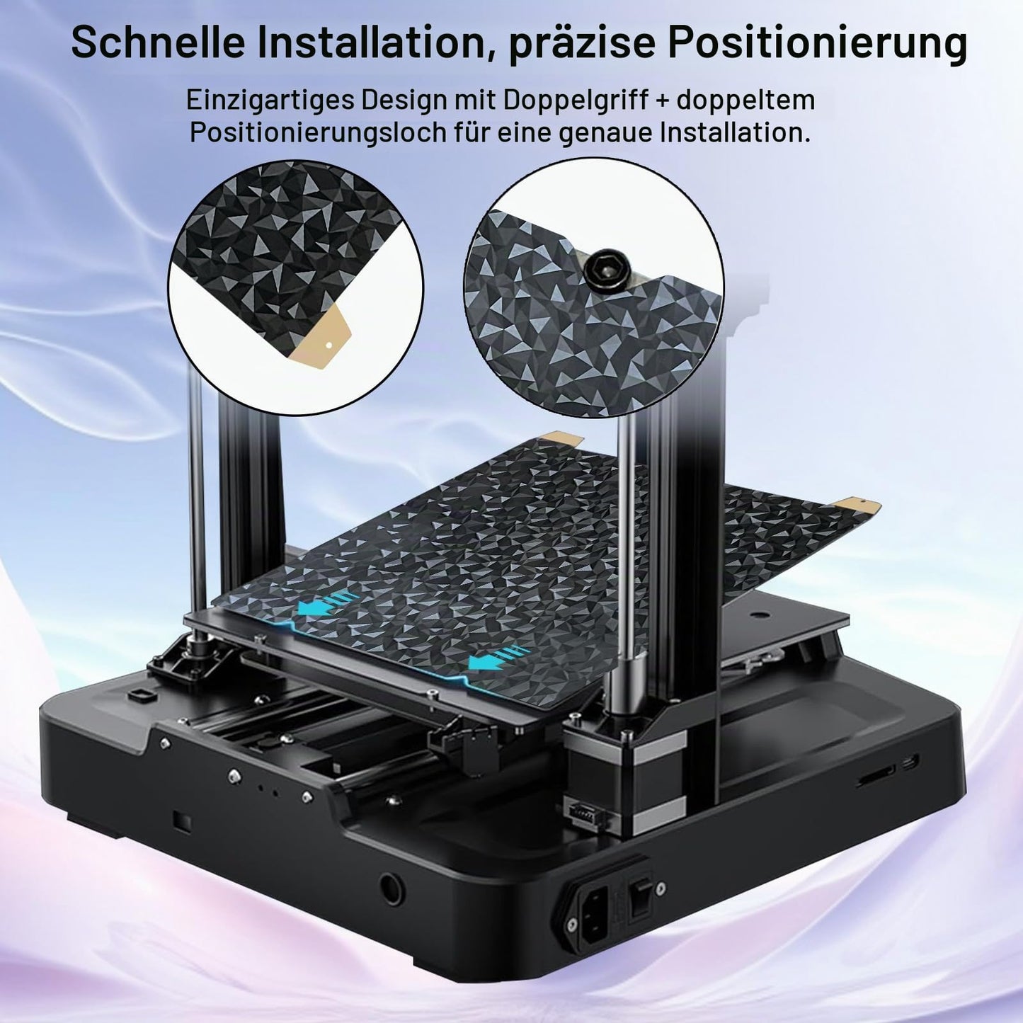 IdeaFormer Doppelseitig Schwarz Texturiert PEI Federstahl-Druckplatte alle Größen