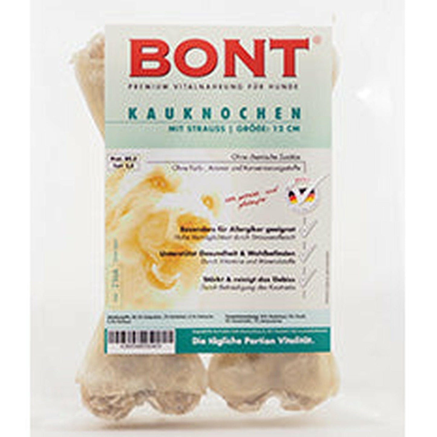 Bont Kauknochen natur gefüllt mit Strauß