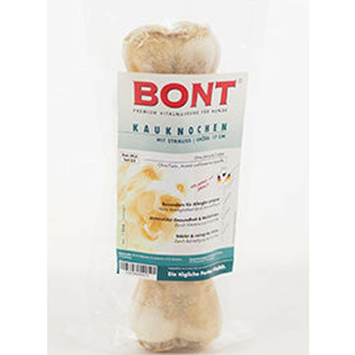 Bont Kauknochen natur gefüllt mit Strauß