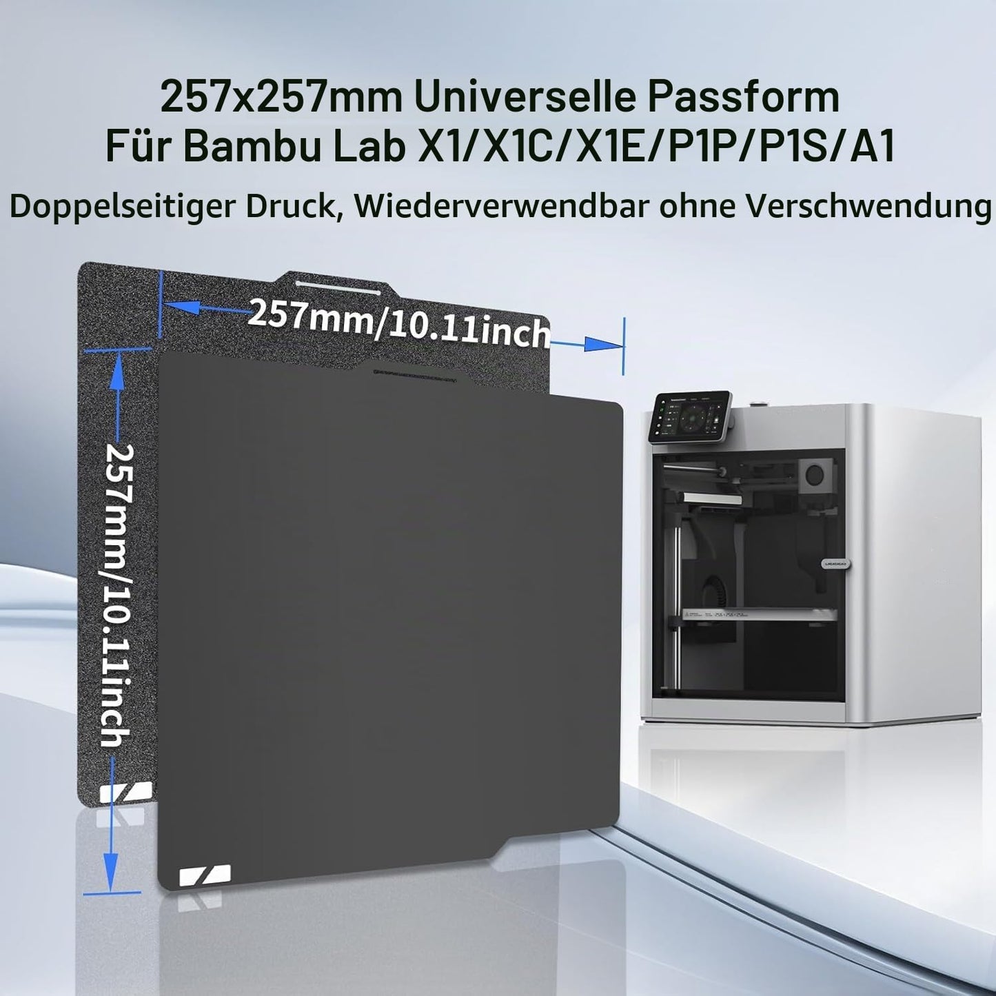 IdeaFormer Doppelseitig Schwarz Texturiert PEI Federstahl-Druckplatte alle Größen