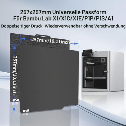 IdeaFormer Doppelseitig Schwarz Texturiert PEI Federstahl-Druckplatte alle Größen