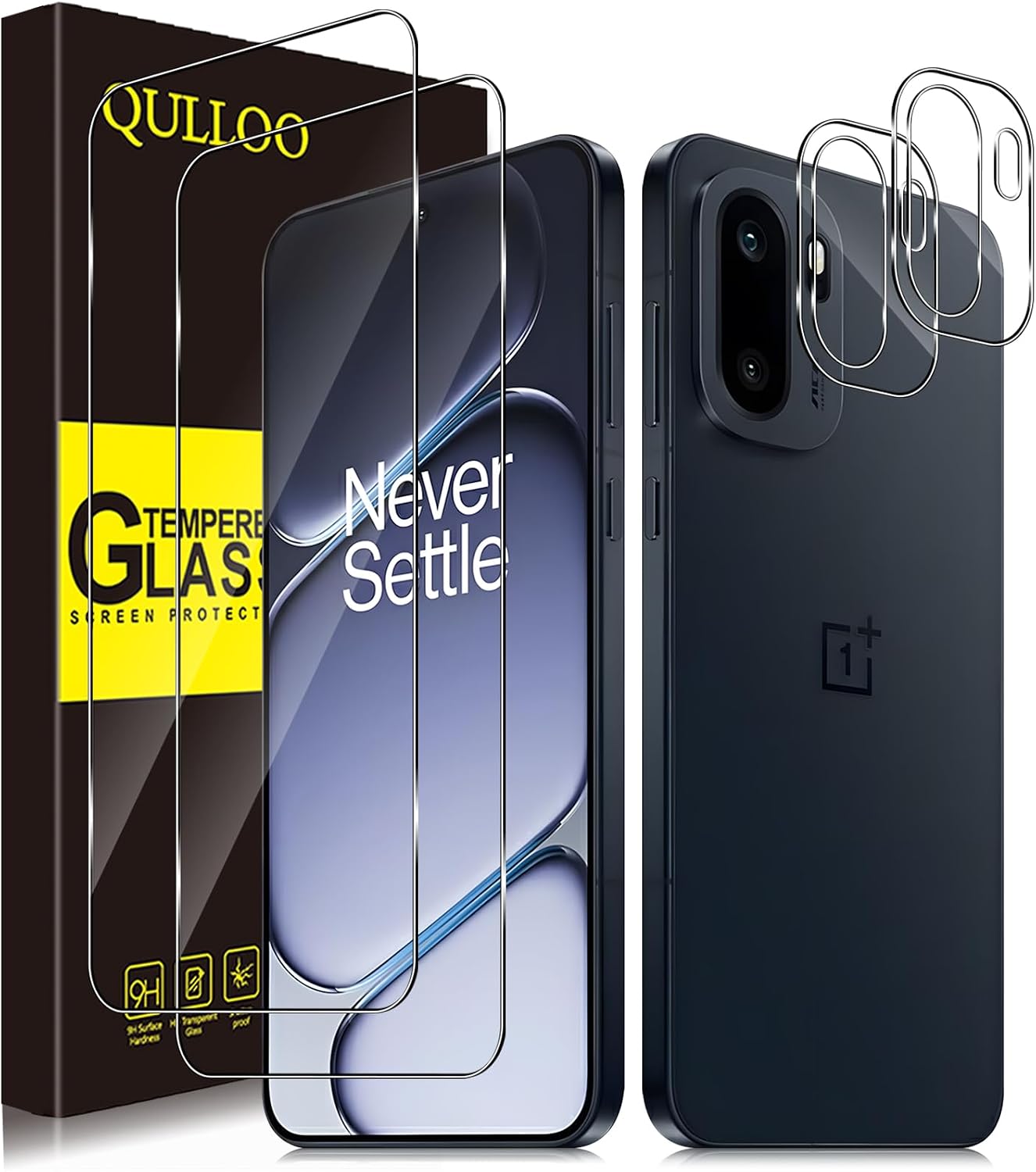 QULLOO Schutzfolie - Pro Panzerglas, 2 Stück mit Autoinstallation